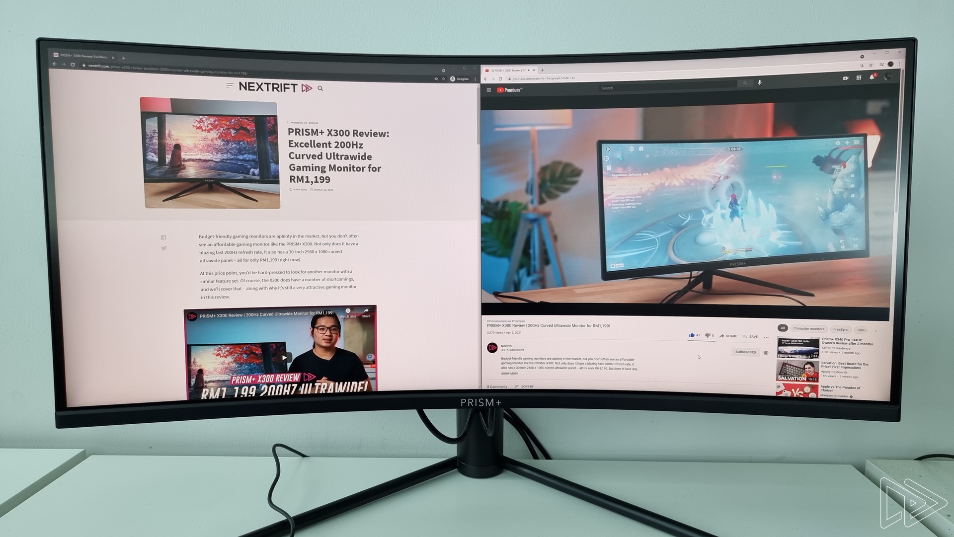 PRISM+ X340 Pro 165Hz Review Fast UWQHD Curved Ultrawide Monitor With