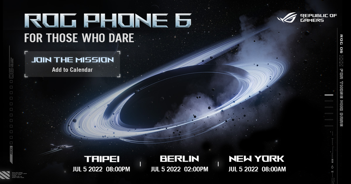 Asus ROG Phone 6 Launch Set for 5 July – Qualcomm Snapdragon 8+ Gen 1 Confirmed