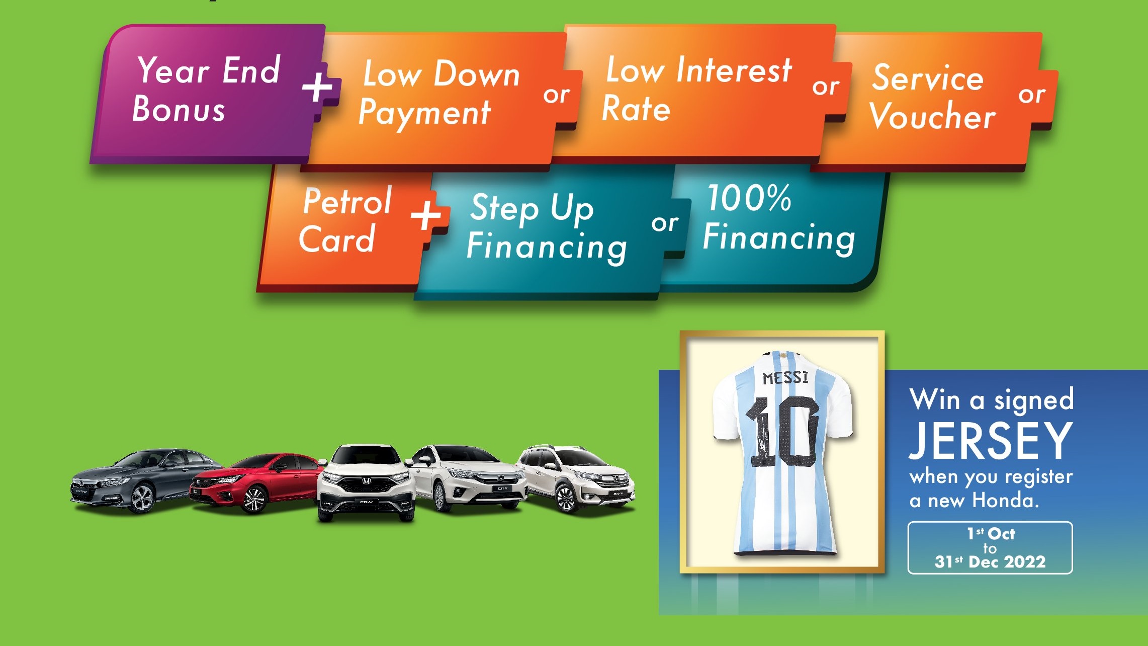 Honda Malaysia Offers up to RM6,000 Discount for October 2022 – Win Signed Messi Jersey