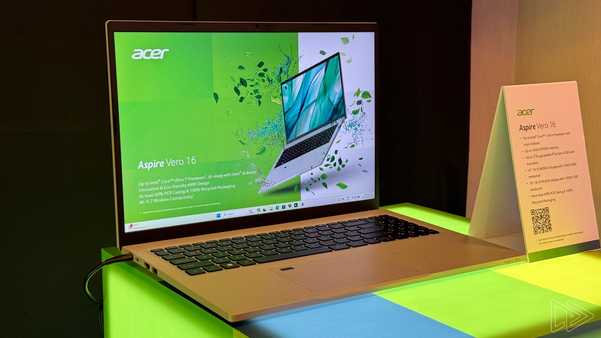 Acer Aspire Vero 16 Features 60% PCR Plastic & Intel Core Ultra 7 Chips