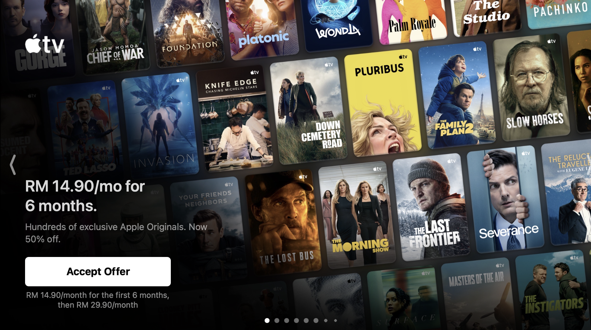 Apple TV Promo: RM14.90 for 6 Months, F1 The Movie Arrives 12 December